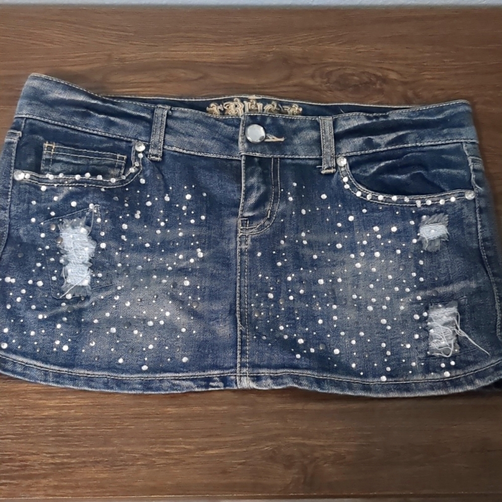 Bedazzled mini skirt